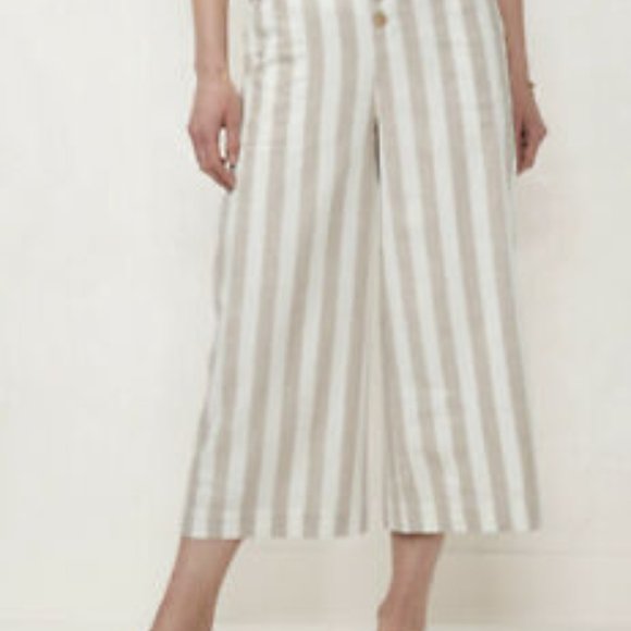 Lauren Conrad Lined Striped Wide Leg Crop Pants